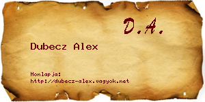 Dubecz Alex névjegykártya